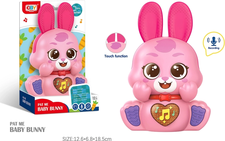 Interaktywny powtarzający królik z efektami świetlnymi i dźwiękowymi 12 cm