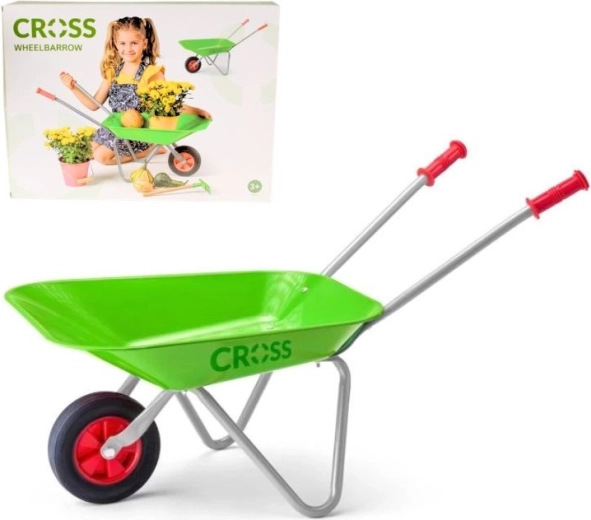 Dziecięca metalowa taczka Cross – zielona
