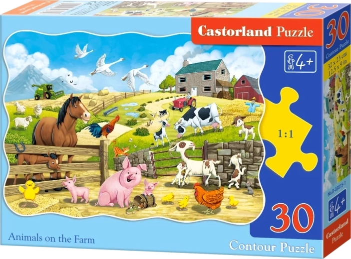 Puzzle Zwierzątka na farmie 30 elementów CASTORLAND