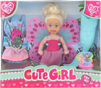 Lalka z akcesoriami 3w1 – syrena, wróżka i księżniczka