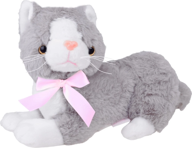 Pluszowy szary kocur Flico z kokardką 34 cm