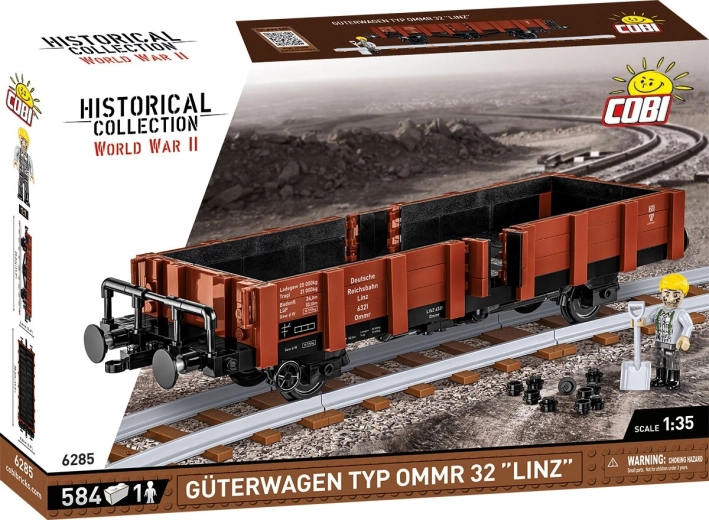 COBI kolekcja historyczna II wojna światowa wagon towarowy Güterwagen typu OMMR 32 Linz 1:35