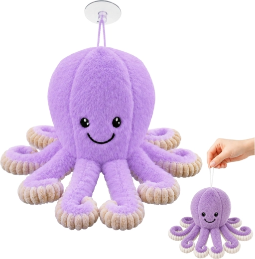 Pluszowa ośmiornica z przyssawką fioletowa 16 cm - 1 sztuka