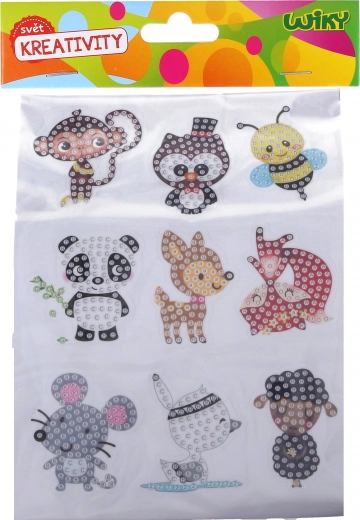 Kreatywny zestaw naklejek – diamentowe zwierzątka