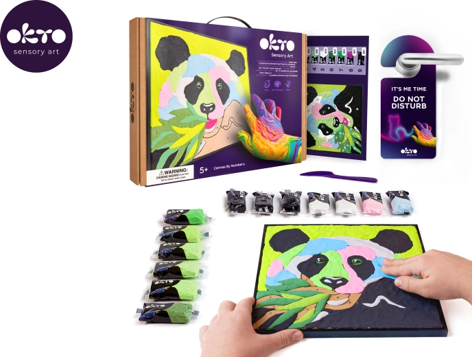 OKTO Panda zestaw plastyczny do malowania na płótnie 30x30 cm