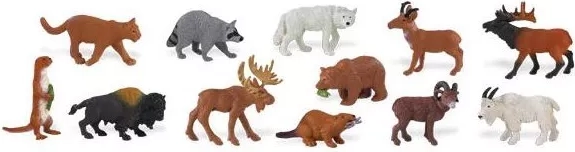 Safari Ltd zwierzęta Ameryki Północnej – zestaw 48 miniatur