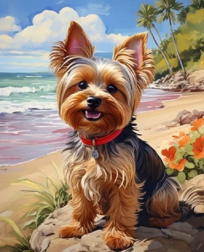 Norimpex Malowanie po numerach Yorkshire na plaży 40 × 50 cm