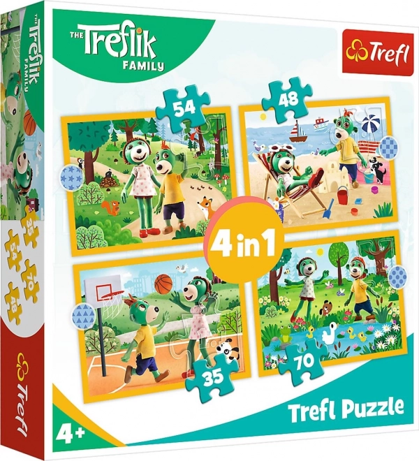 Puzzle Treflíci na wakacjach 4w1 (35,48,54,70 elementów)