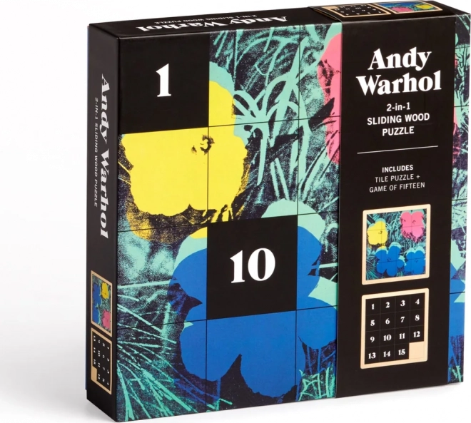 Przesuwane drewniane puzzle Andy Warhol: Kwiaty 2w1