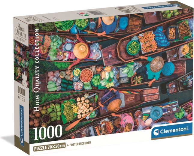 Clementoni puzzle 1000 elementów – Tajski pływający targ