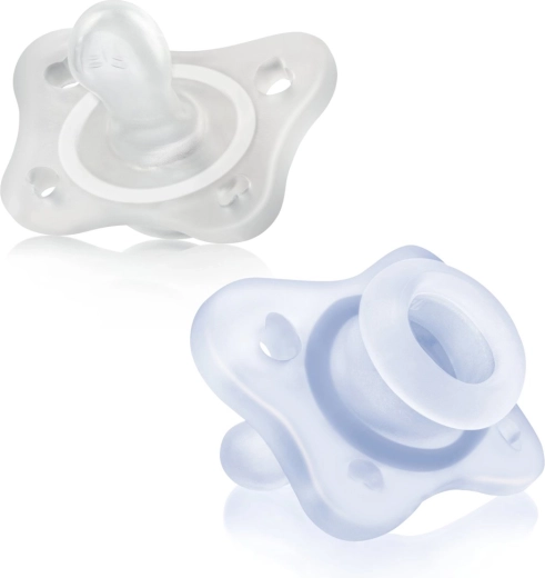 Chicco PhysioForma Mini Soft, w pełni silikonowy smoczek uspokajający 0–2 miesiące dla chłopców, 2 szt.