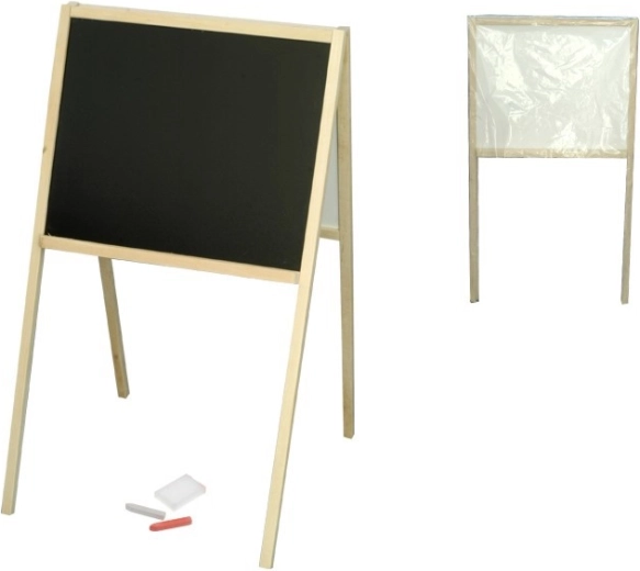 Dziecięca dwustronna drewniana tablica w kształcie litery A 82 × 47,5 × 50 cm