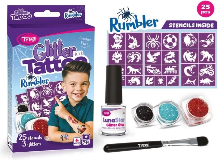 Rumbler zestaw brokatowych tatuaży dla dzieci