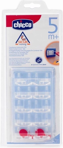Chicco ochrona gniazdek – zabezpieczenia do gniazdek elektrycznych, 10 szt.