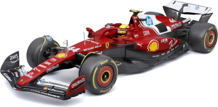 Model Bburago Formuła 1 Ferrari SF-25 2025 Lewis Hamilton #44 1:18 z kaskiem