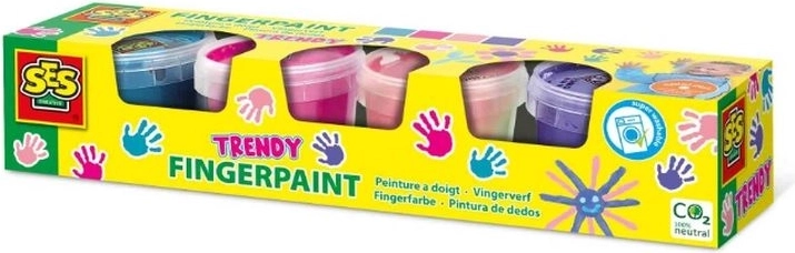 SES Creative farby do malowania palcami – zestaw 4 modne kolory (4×110 ml)