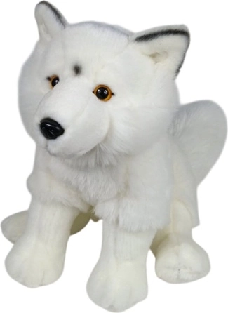 Biały pluszowy wilk 26 cm