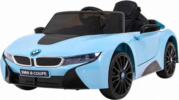 Dziecięcy elektryczny samochodzik BMW i8 Coupe 12 V z pilotem, kołami EVA i MP3