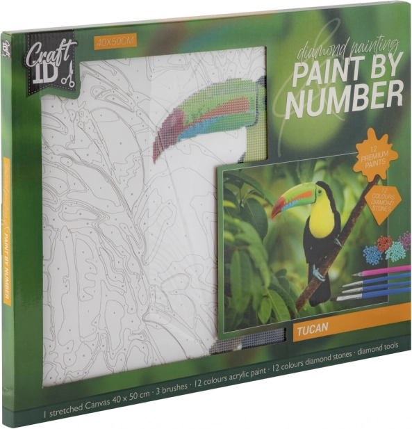 Diamentowe malowanie Tukan 40x50 cm