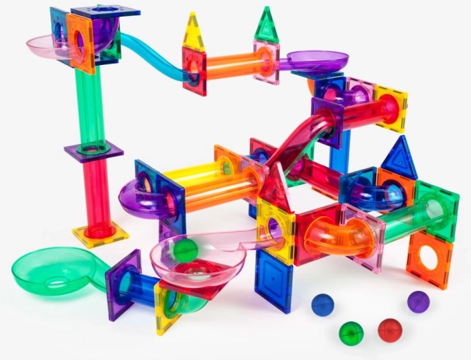 Magnetyczny zestaw konstrukcyjny Picasso – tor kulkowy, 100 elementów