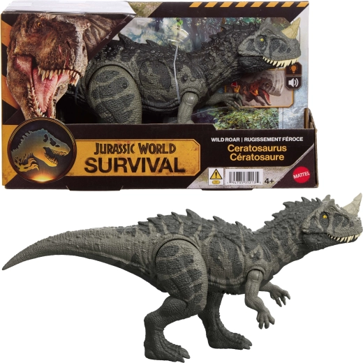 Interaktywna figurka dinozaura JURASSIC WORLD Survival Ceratosaurus 30 cm