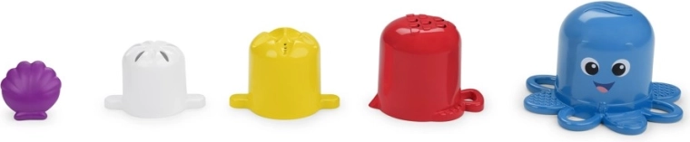 Baby Einstein Opus Stack & Stream – kubeczki do układania i zabawy w wodzie, zestaw 5 szt.