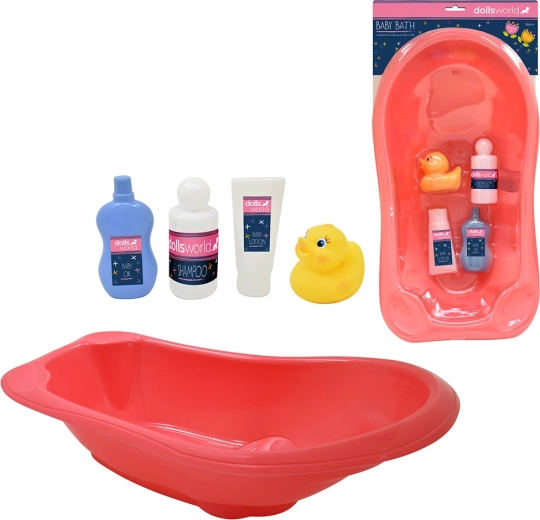 Dolls World zestaw kąpielowy dla lalek 46 cm z wanienką i akcesoriami