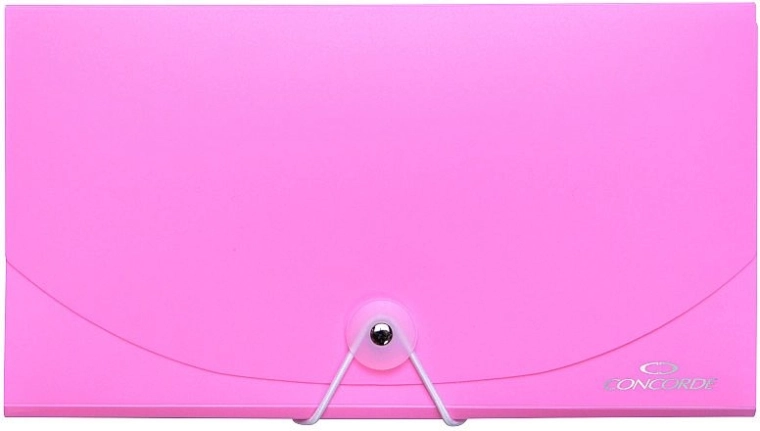 Teczka na dokumenty z gumką DL, 13 kieszeni, pastelowy róż