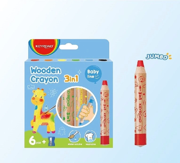 Pastele akwarelowe 3w1 KEYROAD, zestaw 6 kolorów