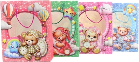 Torebka prezentowa z motywem misiów 26 × 32 × 10 cm