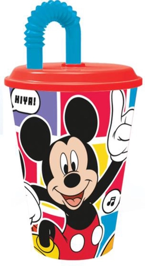 Kubek ze słomką MICKEY 430 ml, plastik