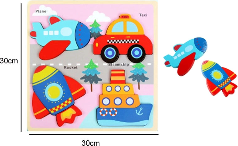 Drewniane puzzle – środki transportu