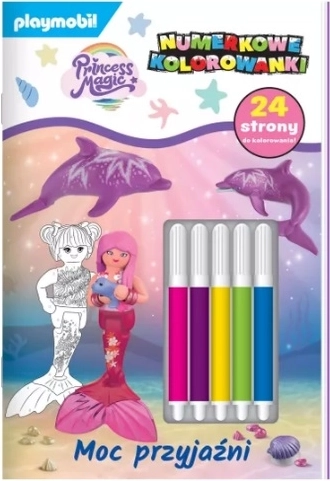 Playmobil Princess Magic kolorowanka według numerów z flamastrami