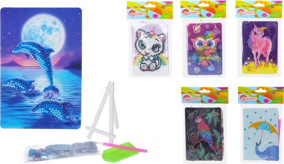 Kreatywny zestaw diamond painting 10 × 15 cm ze stojakiem