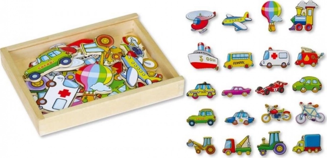 Drewniane magnesy transportowe