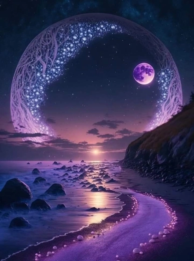 Diamentowe malowanie Ametystowy blask 30 × 40 cm