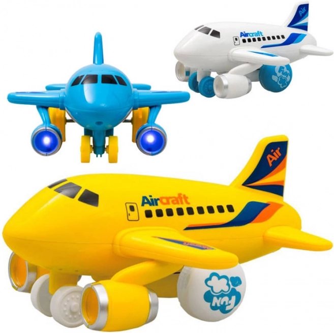 Wesoły samolocik do ciągnięcia ze światłami i dźwiękami