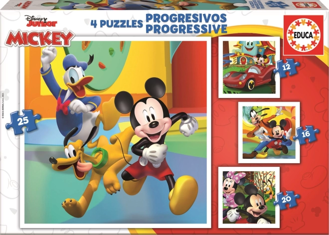 Educa puzzle Mickey i przyjaciele 4w1