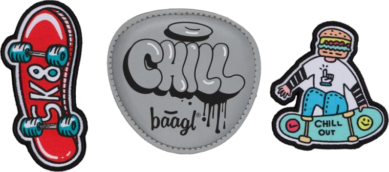 Wymienne przypinki BAAGL Baaglies – zestaw 3 szt. Chill Skate