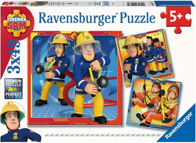 Ravensburger puzzle Strażak Sam na ratunek 3x49 elementów