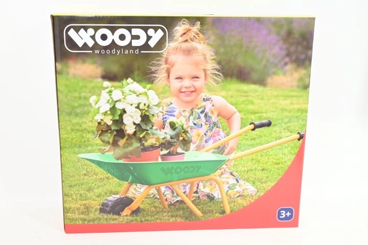 Woodyland metalowa zielona taczka dla dzieci