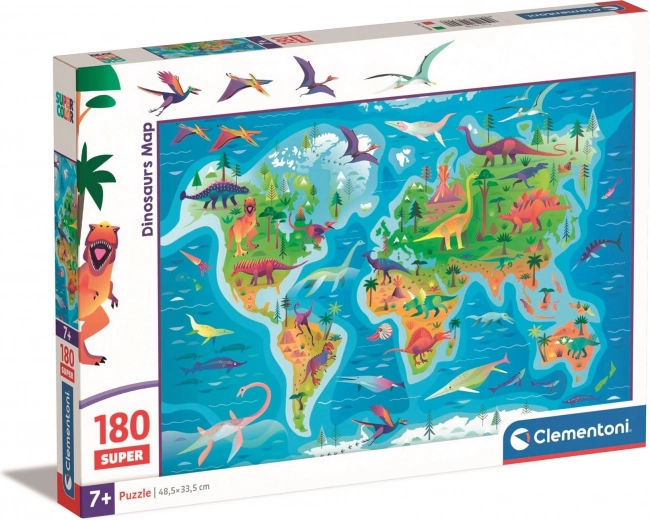 Clementoni puzzle mapa dinozaurów 180 elementów
