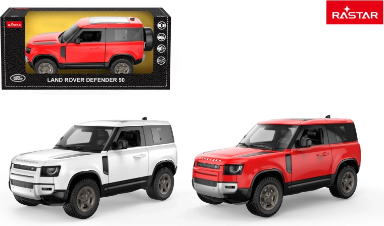 Metalowy model auta Land Rover Defender 90 1:24 Rastar biały