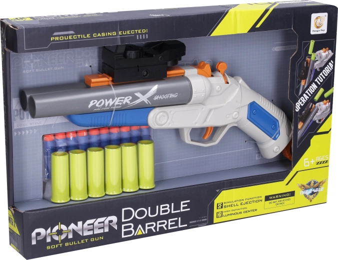 Strzelba Pioneer Double Barrel na piankowe naboje i łuski 37 cm – 1 szt.