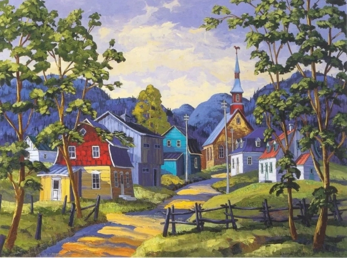 Norimpex haft diamentowy kolorowe miasto w górach 30 × 40 cm