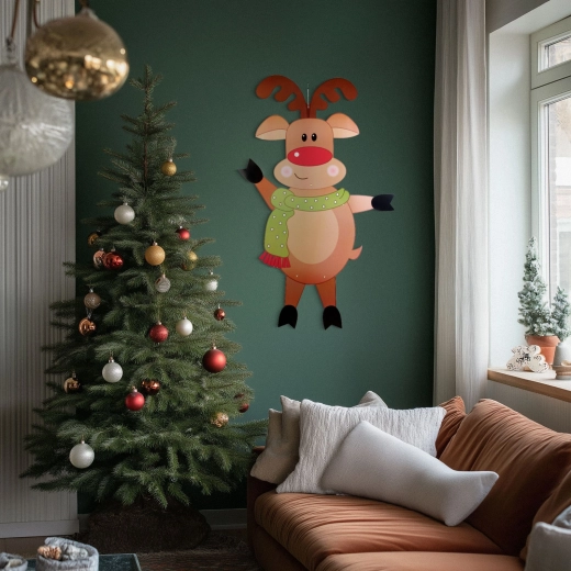 Papierowa dekoracja świąteczna w kształcie renifera 90 cm