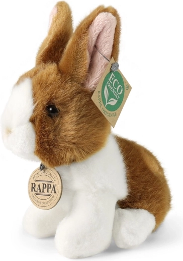 Pluszowy królik siedzący Eco-Friendly 16 cm – Biało-brązowy