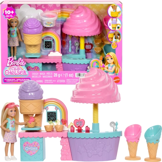Barbie Club Chelsea lodziarnia z lalką i masą plastyczną