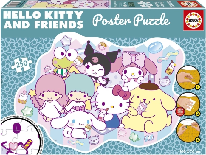 Plakatowe puzzle Educa Hello Kitty i przyjaciele – 250 elementów