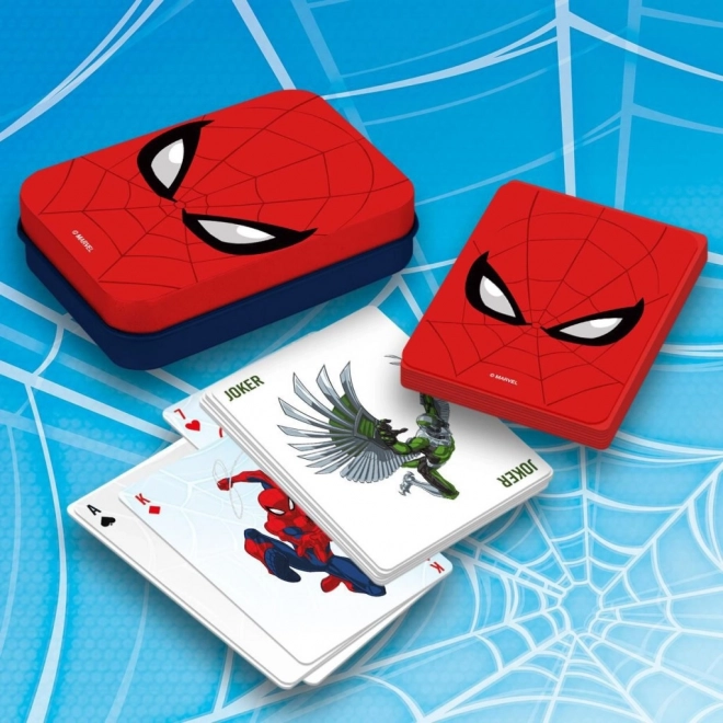 Karty do gry Spiderman w metalowym pudełku